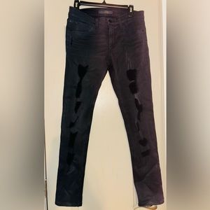 Distressed, black jeans